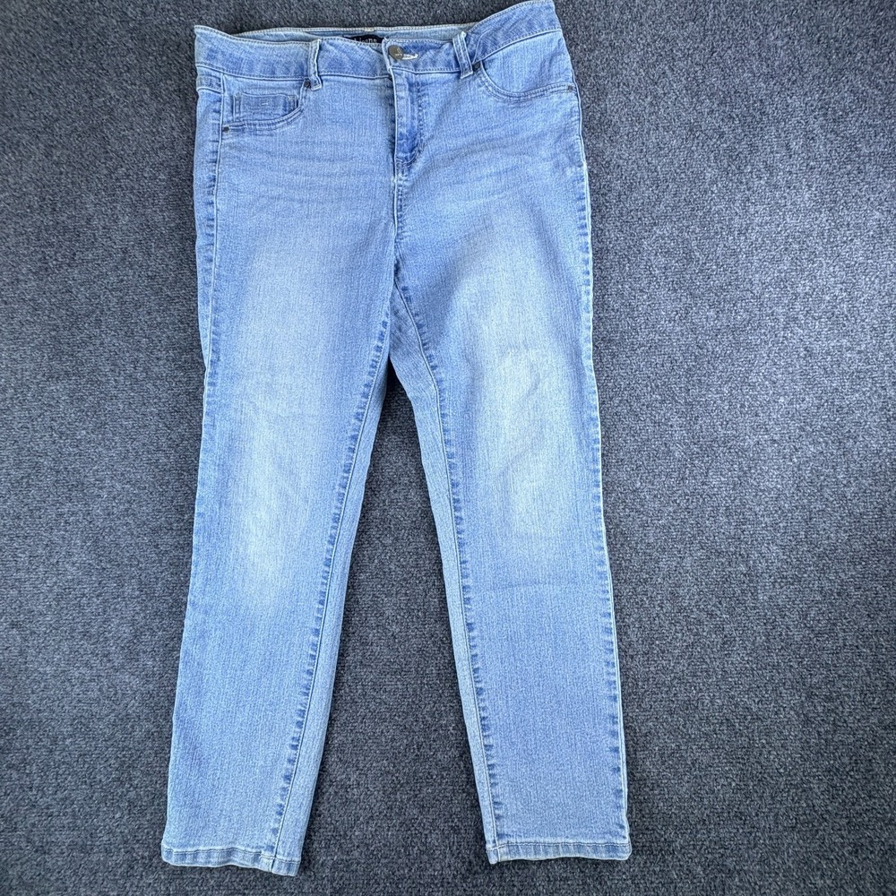 D. Jeans Womens 32x25 Blue Light Wash Denim Cotton Stretch Mid Rise Straight Leg